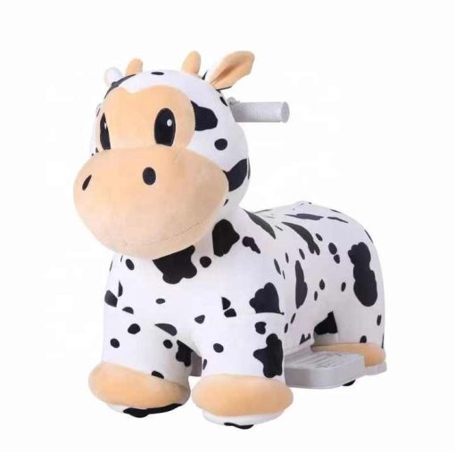 Kids Plush Rechargeable Cow Ride-Ons Car