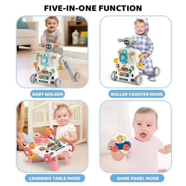 5 IN 1 Activity Musical Baby Walker Multifunctional Baby Push Walker Toys