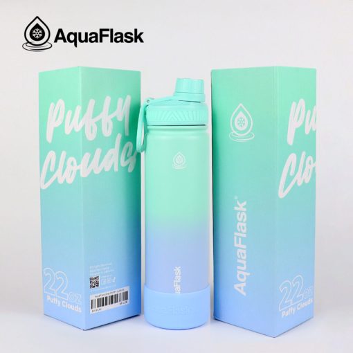 AquaFlaskWater Bottle 40oz Puffy cloudy