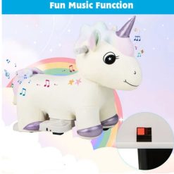Kids Plush Rechargeable Pony Ride-Ons Car