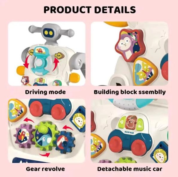 5 IN 1 Activity Musical Baby Walker Multifunctional Baby Push Walker Toys