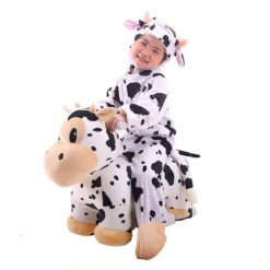 Kids Plush Rechargeable Cow Ride-Ons Car