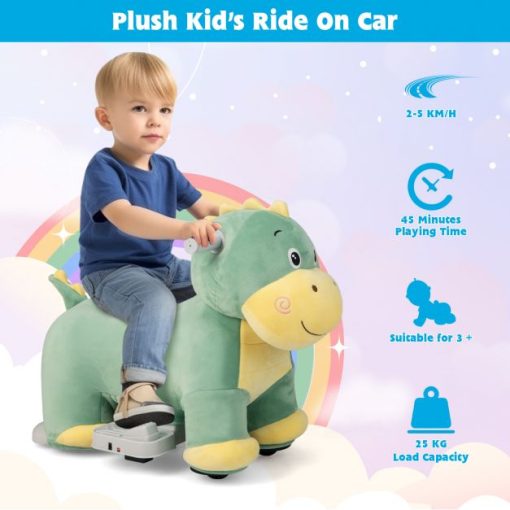 Kids Plush Rechargeable Dino Ride-Ons Car
