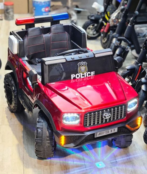 BMW Police Jeep 12V Kids Ride-On Car with LED Lights & Siren 2-8 Years Kids