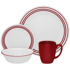 Corelle Livingware Series 16 Pcs Dinner Set Ruby Red