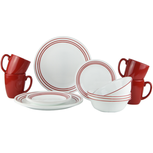 Corelle Livingware Series 16 Pcs Dinner Set Ruby Red - Image 4