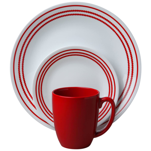 Corelle Livingware Series 16 Pcs Dinner Set Ruby Red - Image 2