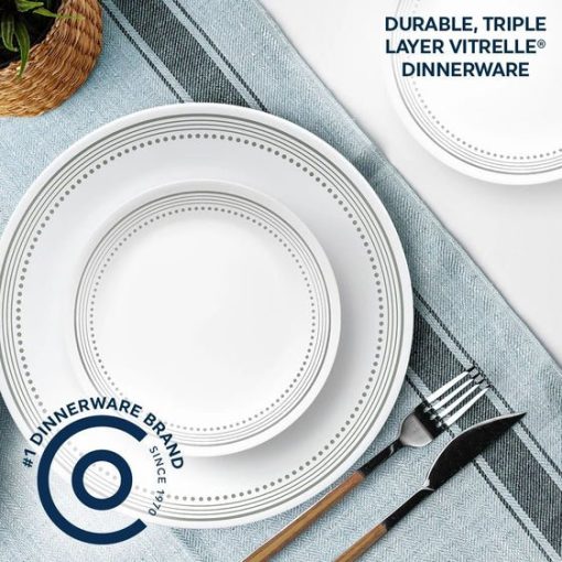 Corelle® MYSTIC GREY 18 Piece Dinnerware Set - Image 4