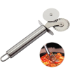 Pizza & Dough Cutter Stainless Steel Wheel Cutter Flat & Fluted