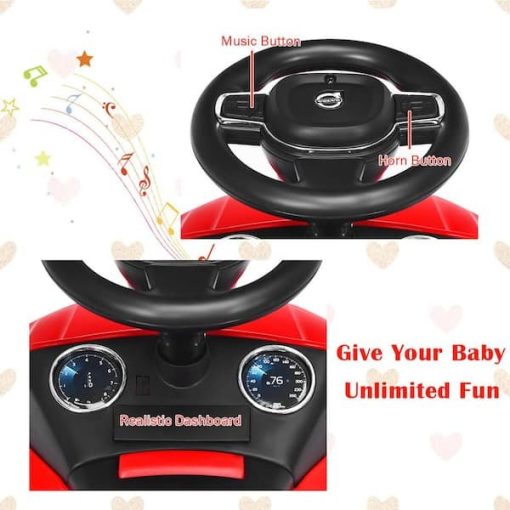 Kids Volvo Licensed Ride On Push Car Toddlers Walker with Horn and Music - Image 4