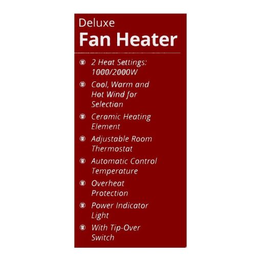 WestPoint Deluxe Fan Heater, 2000W WF-5145 - Image 2