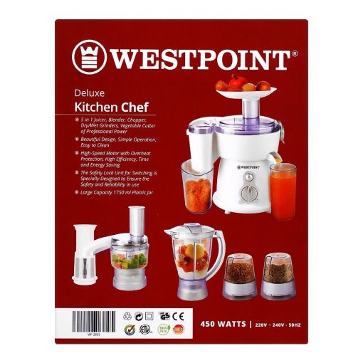 WestPoint Jumbo Food Factory With Extra Grinder 9 in 1 WF – 2805 - Image 3