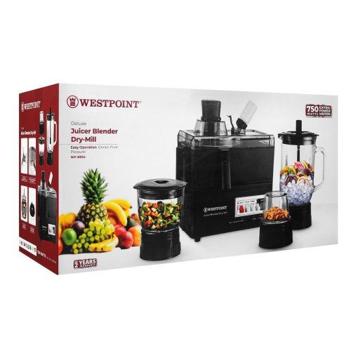 WestPoint Deluxe Juicer Blender Dry Mil, 750W WF-8824 - Image 2