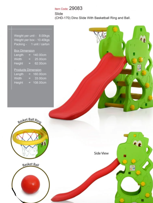 Infantes Dino Slide with Basketball Ring and Ball CHD-170 – Korea Made - Image 2