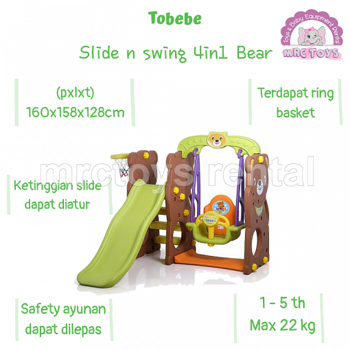 Infantes Bear Swing with Slide with Basketball Ring – CHD-161 – Korea Made - Image 3