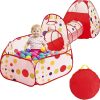 3 in 1 Kids Pop up Play Tent Crawl Tunnel Set Ball Pit Tent Playhouse Indoor Outdoor Toys