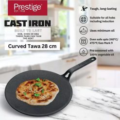 Prestige Cast Iron Curved Tawa 26cm – 48884