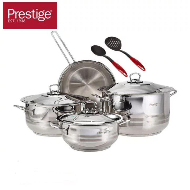 Prestige Stainless Steel Cookware 9Pcs Set – 7001 1 Prestige Stainless Steel Cookware 9Pcs Set – 7001