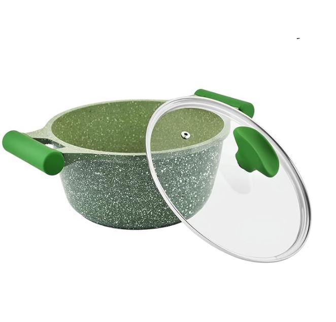 Prestige Essentials Granite Non-Stick Cast Aluminium Cookware sets Induction Base 7 Piece Green – 80960 3 Prestige Essentials Granite Non-Stick Cast Aluminium Cookware sets Induction Base 7 Piece Green – 80960