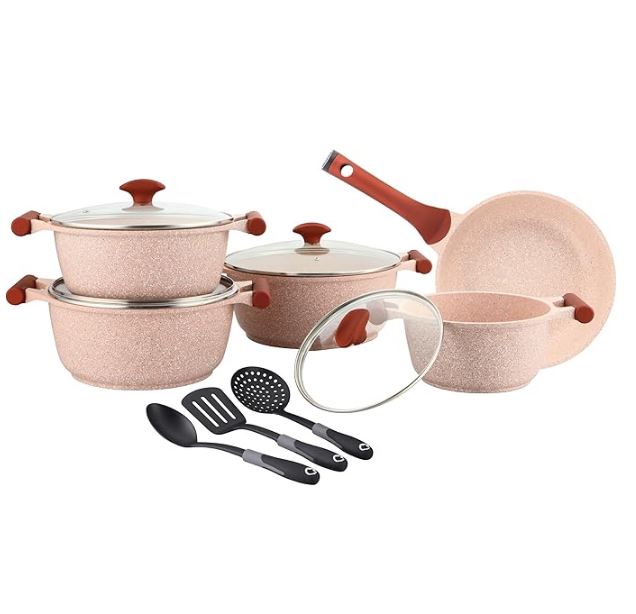 Prestige Essentials Granite Non-Stick Cast Aluminium Cookware set 12 Pcs - 80964 1 Prestige Essentials Granite Non-Stick Cast Aluminium Cookware set 12 Pcs - 80964
