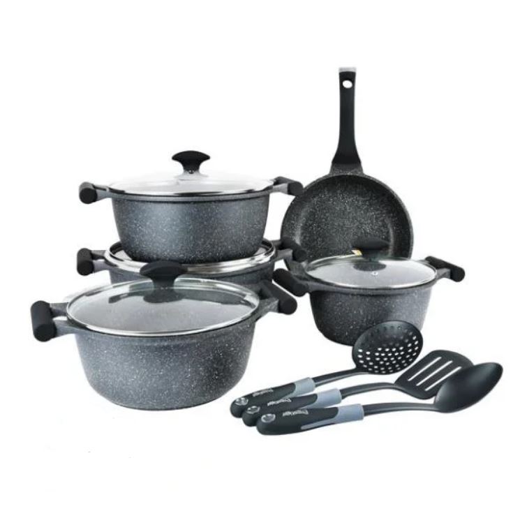 Prestige Essential Granite Cookware Set of 12 Pcs Black – 80965 1 Prestige Essential Granite Cookware Set of 12 Pcs Black – 80965