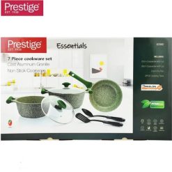 Prestige Essentials Granite Non-Stick Cast Aluminium Cookware sets Induction Base 7 Piece Green – 80960
