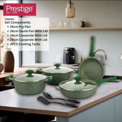 Prestige Essentials Nonstick Cookware Sets Granite Induction Safe 9pcs - 80990