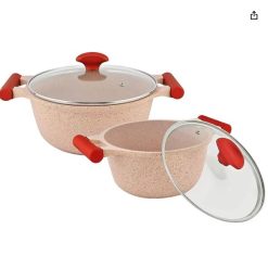 Prestige Essentials Nonstick Cookware Sets Pink 9pcs - 80991