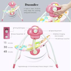 Baby Rocking Chair Musical Electric Swing With Remote Control