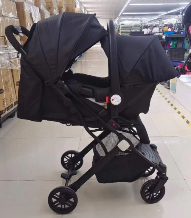 Baby Pram Folding Compact Stroller With Car-Seat Carrycot 3-in-1 Baby Strollers