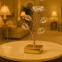 Elegant Golden Crystal Candle Stand