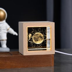 Crystal Cube 3D Moon Galaxy System – LED Light Space Decoration Gift