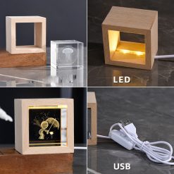 Crystal Cube 3D Moon Galaxy System – LED Light Space Decoration Gift