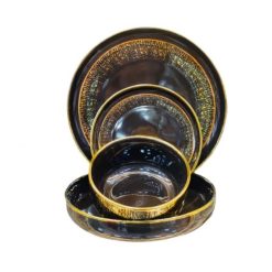 Elegant Porcelain Dinner Set Golden Print 24Pcs