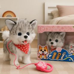 Interactive Dog on A Leash Walks Barking Recording Husky Toy
