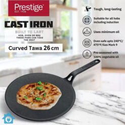 Prestige Cast Iron Curved Tawa 26cm – 48884