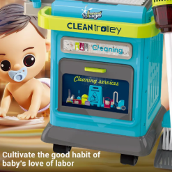 Pretend Play Cleaning Trolley Set Toy Kids Role Playing Toys
