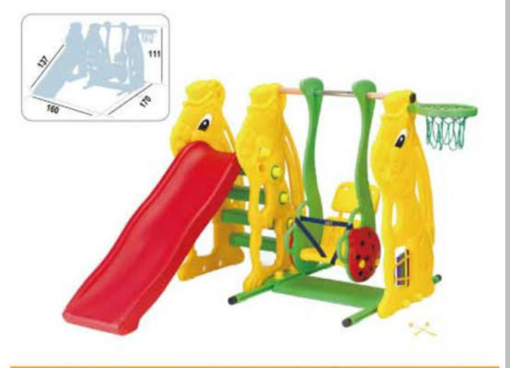 Rabbit Slide, Ladybug Swing & Basketball – SL-08 – 137 CM