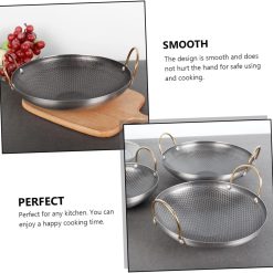 Stainless Steel Saute Fry Pan with Enameled Nonstick Surface 8-Inch