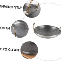 Stainless Steel Saute Fry Pan with Enameled Nonstick Surface 8-Inch