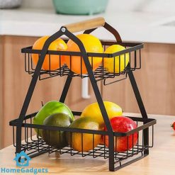 2 Layer Metal Kitchen Detachable Fruit Basket