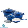 7pcs Cast Iron Enamel Cookware Set Royal Blue 3 7pcs Cast Iron Enamel Cookware Set Royal Blue