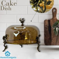 ANTIQUE ZINC CAKE DISH WITH LID