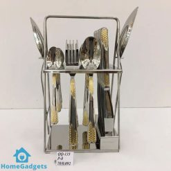 Alpengburg 26Pcs Cuttlery Set Silver Gold Wheat Design With Stand QQ135