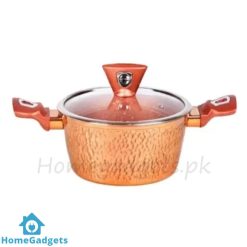 Baroly Non Stick Pot With Glass Lid Orange 24cm