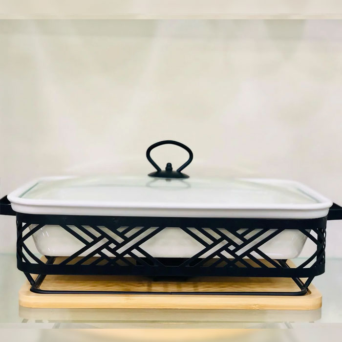 Brilliant Rectangular Buffet Food Warmer Dish 5 Inch