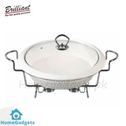 Brilliant Round Casserole Serving Dish With Candle Stand Buffet Food Warmer 12 Inch