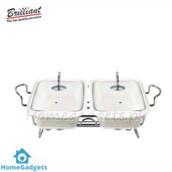 Brilliant Twin Rectangle Serving Dish Food Warmer 13 Inch