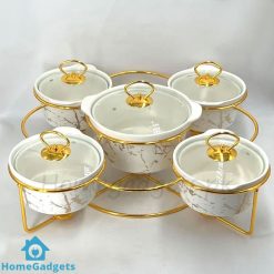 Ceramic Chafing Dish Set Buffet Warmer 5 Pcs