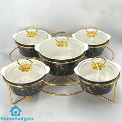 Ceramic Chafing Dish Set Buffet Warmer 5 Pcs
